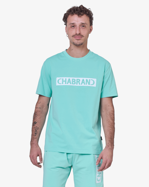 T-shirt Chabrand Logo Encadré - Bleu Blanc