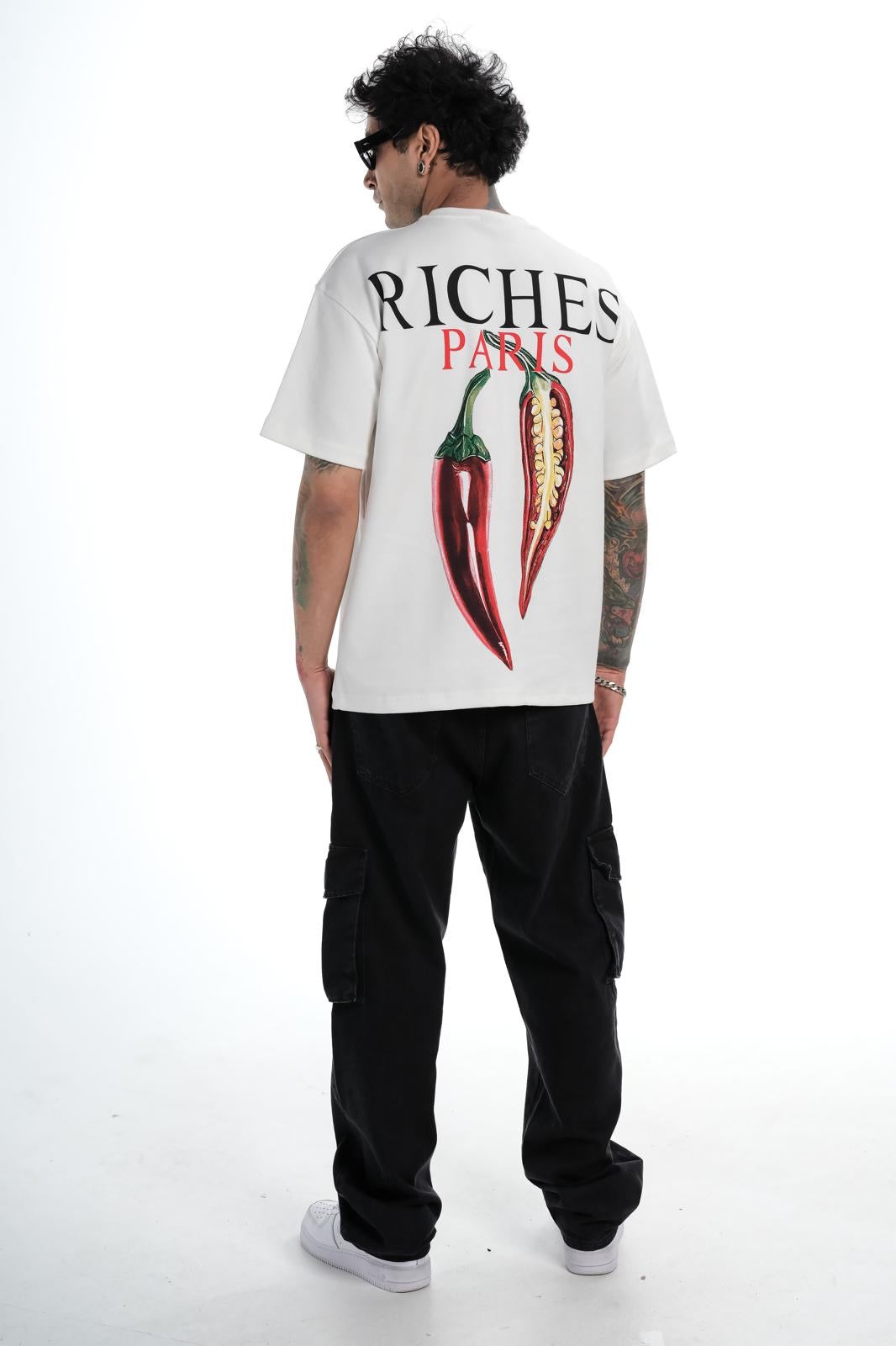 T-shirt Riches Paris Blanc Réf:RCH-863 (Piment)