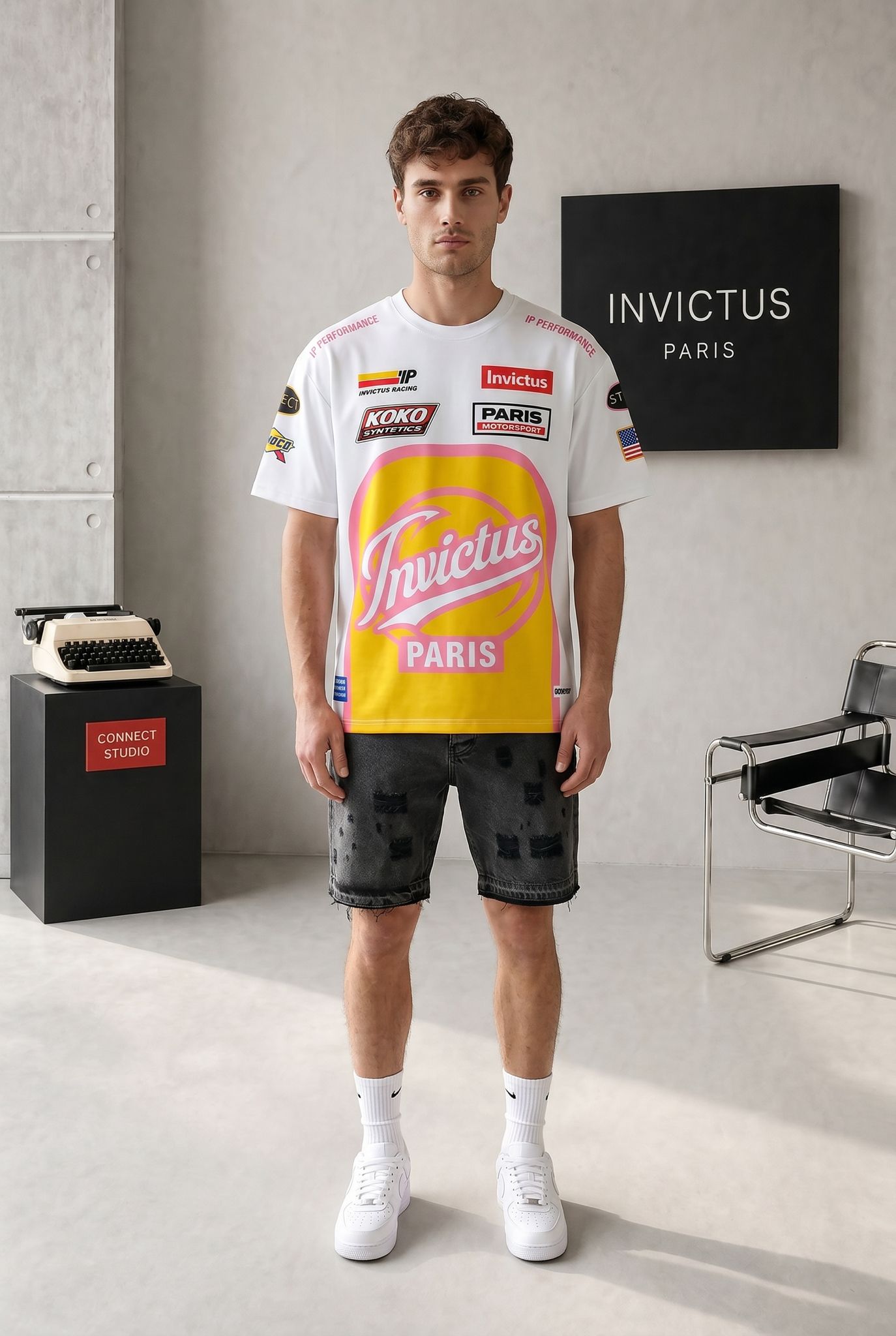 Connect Studio Invictus Paris Racing Jersey – White/Pink