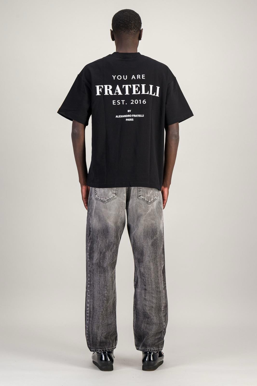 ALEXANDRO FRATELLI - T-SHIRT YOU ARE FRATELLI  NOIR