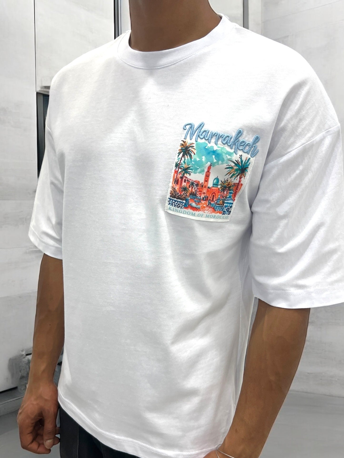 T-shirt MARRAKESH KINGDOM OF MOROCCO  - blanc