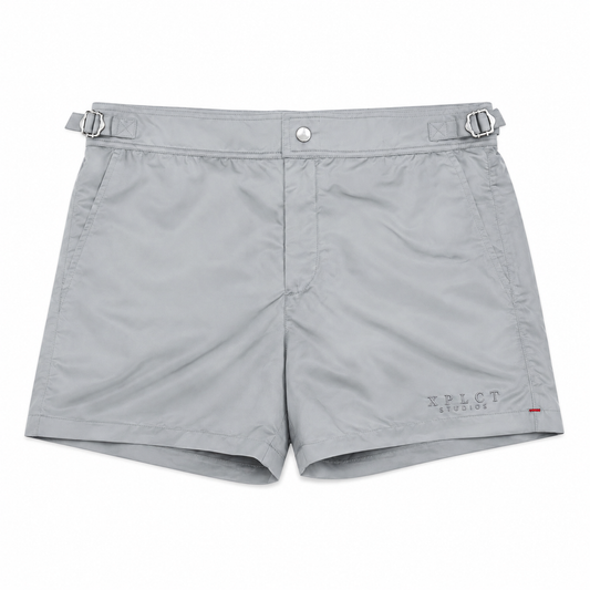 XPLCT STUDIOS Monaco Swim Short Gris – Short de Bain Premium Homme