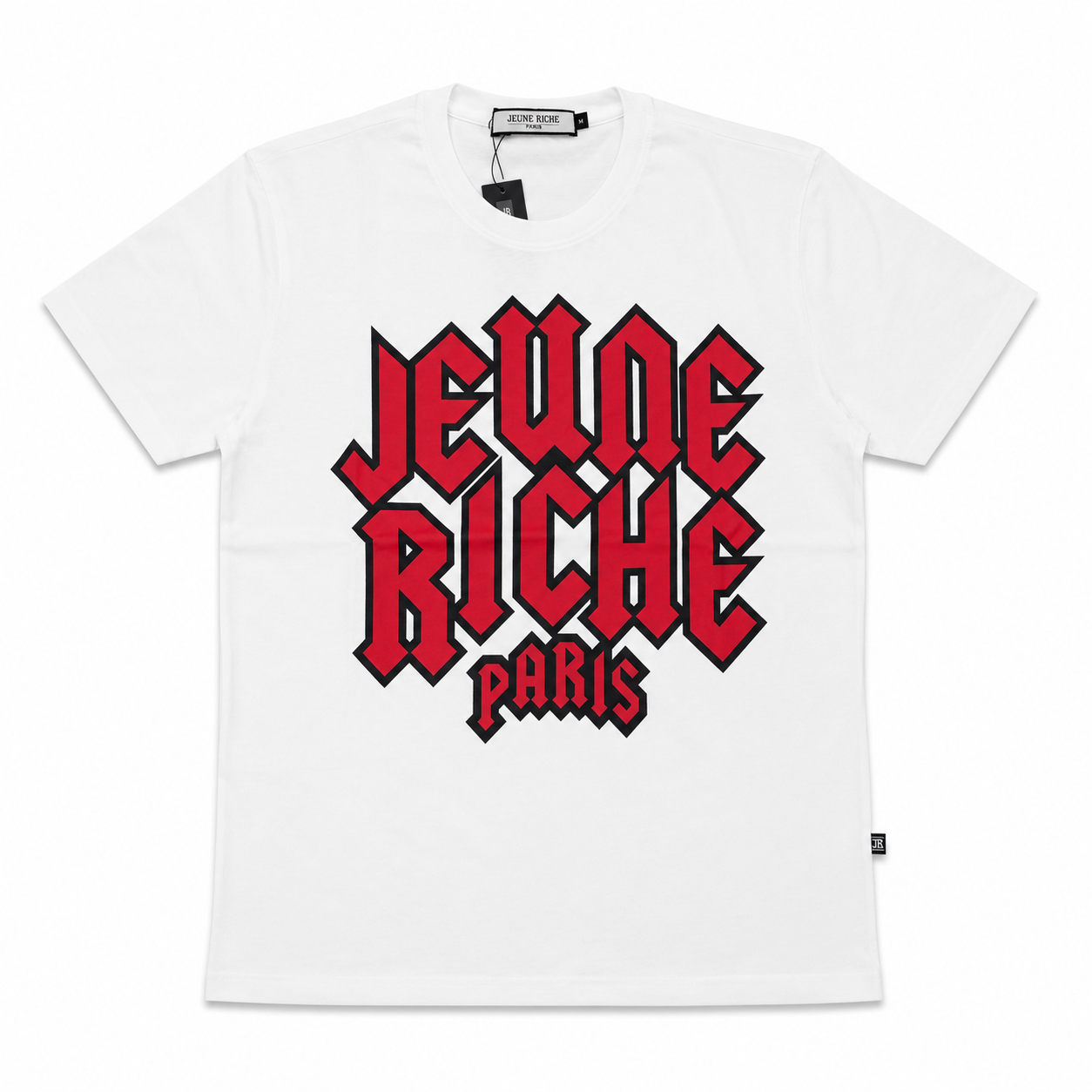 T-shirt Jeune Riche Paris – Signature Streetwear - RED ALERTE WHITE