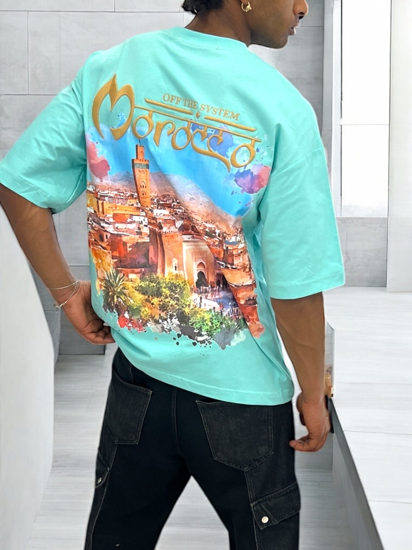 T-shirt MOROCCO VIBES - bleu sarcelle clair