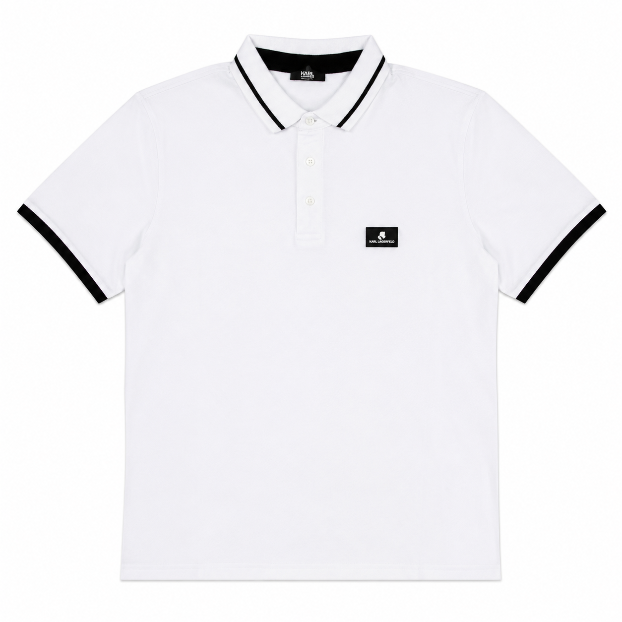 Polo Karl Lagerfeld Beachwear Blanc Noir Homme