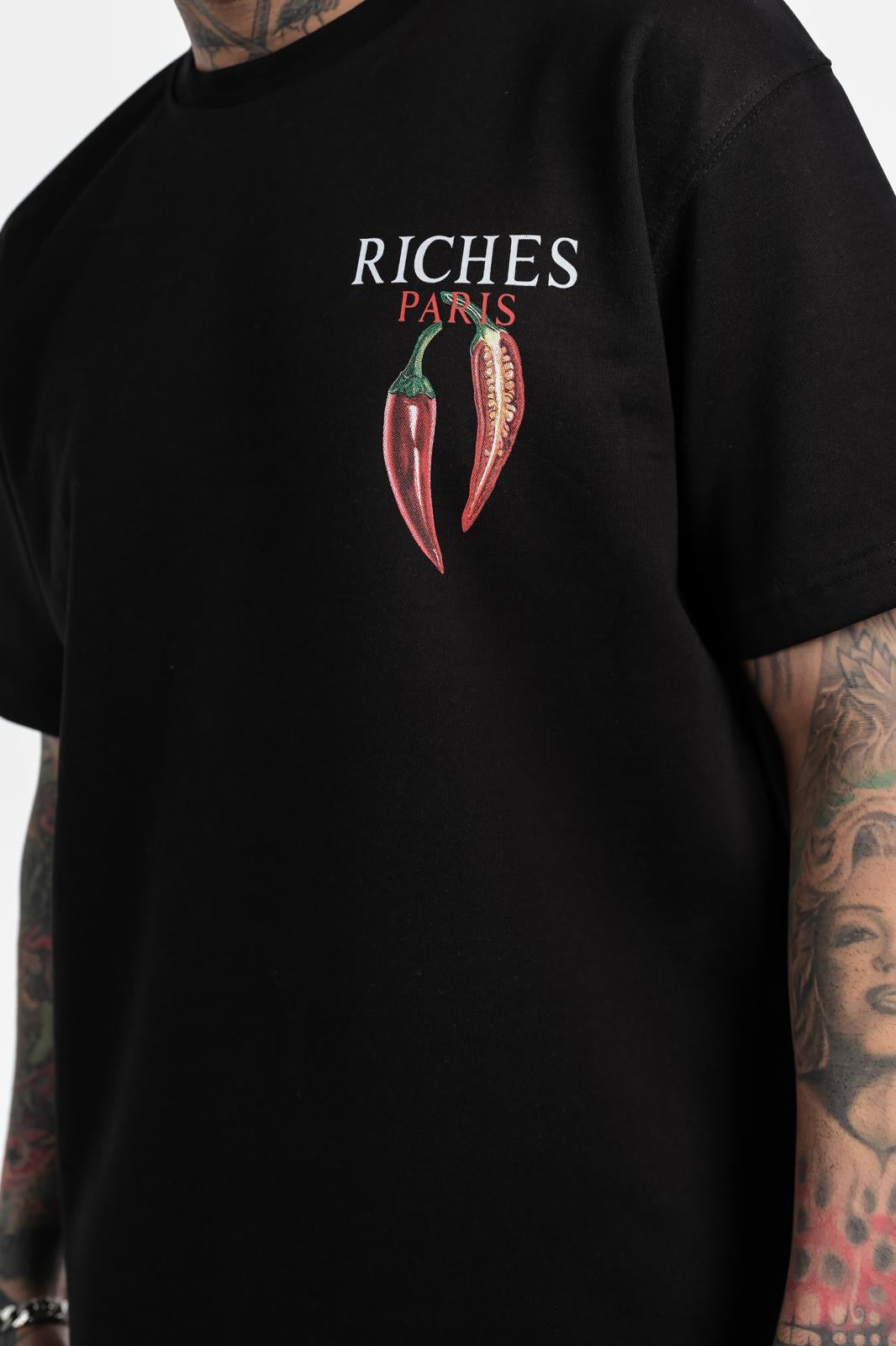 T-shirt Riches Paris Noir Réf:RCH-863 (Piment)