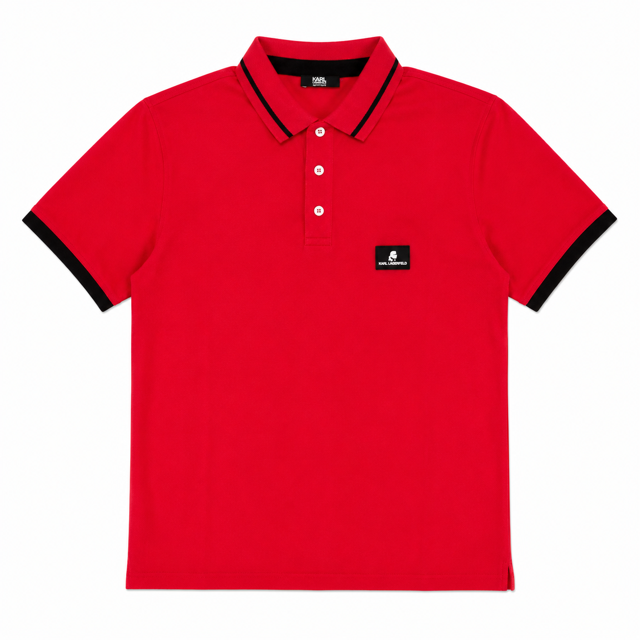Polo Karl Lagerfeld Beachwear Rouge Noir Homme