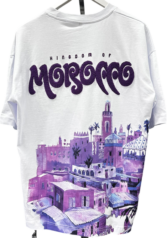 T-shirt "Kingdom of Morocco" - Blanc et VIOLET