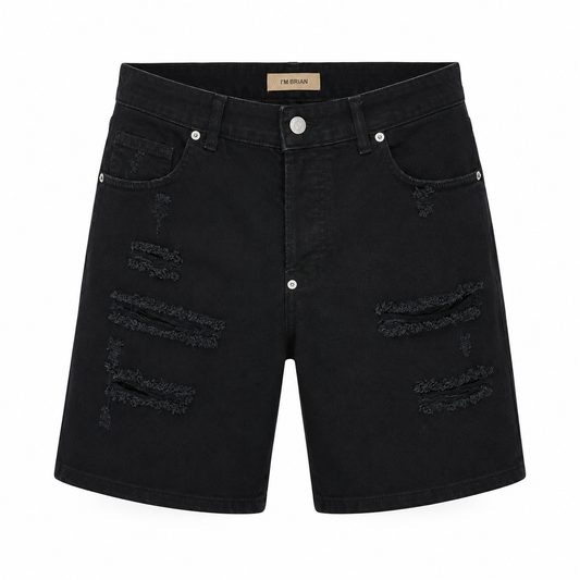 Short I’M Brian Kevin L1810 Noir Destroy – Bermuda Homme Premium Italien