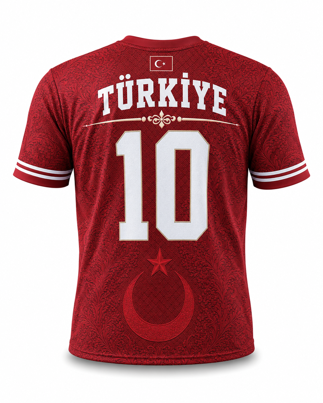 Maillot Türkiye United Rouge Impérial N°10 – Connect Studio Paris Édition Premium