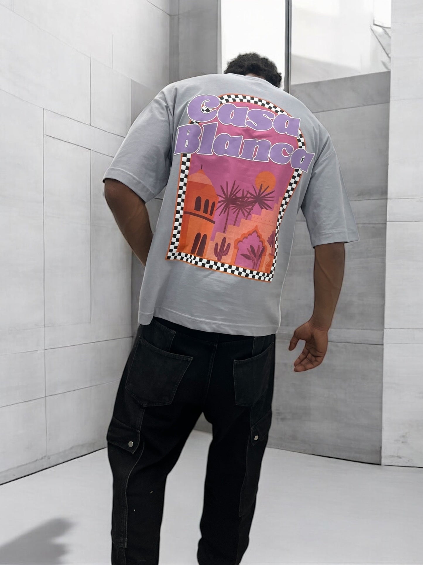 T-shirt CASABLANCA VICES CITY - gris