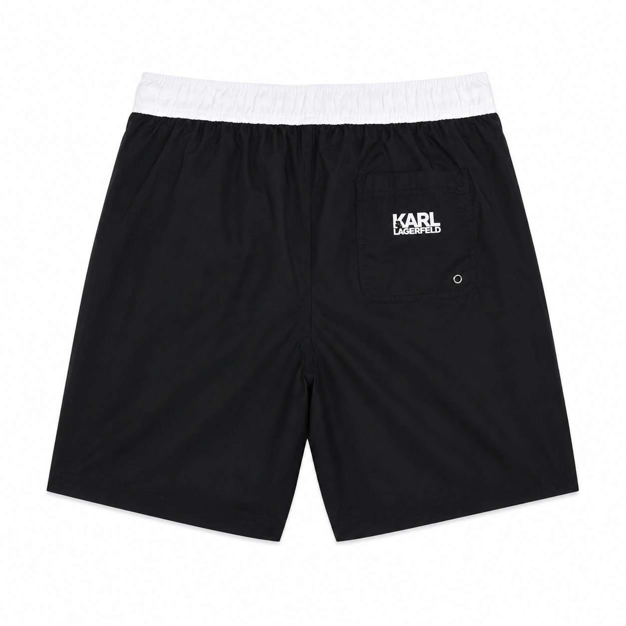 Short de Bain Karl Lagerfeld Long Boardshort Black White Homme