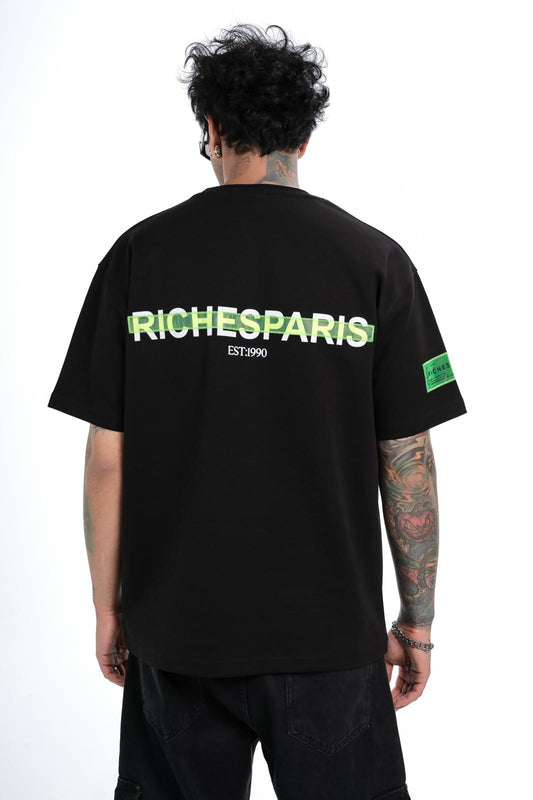 T-shirt Riches Paris Noir Réf: RCH-862 (Logo vert)