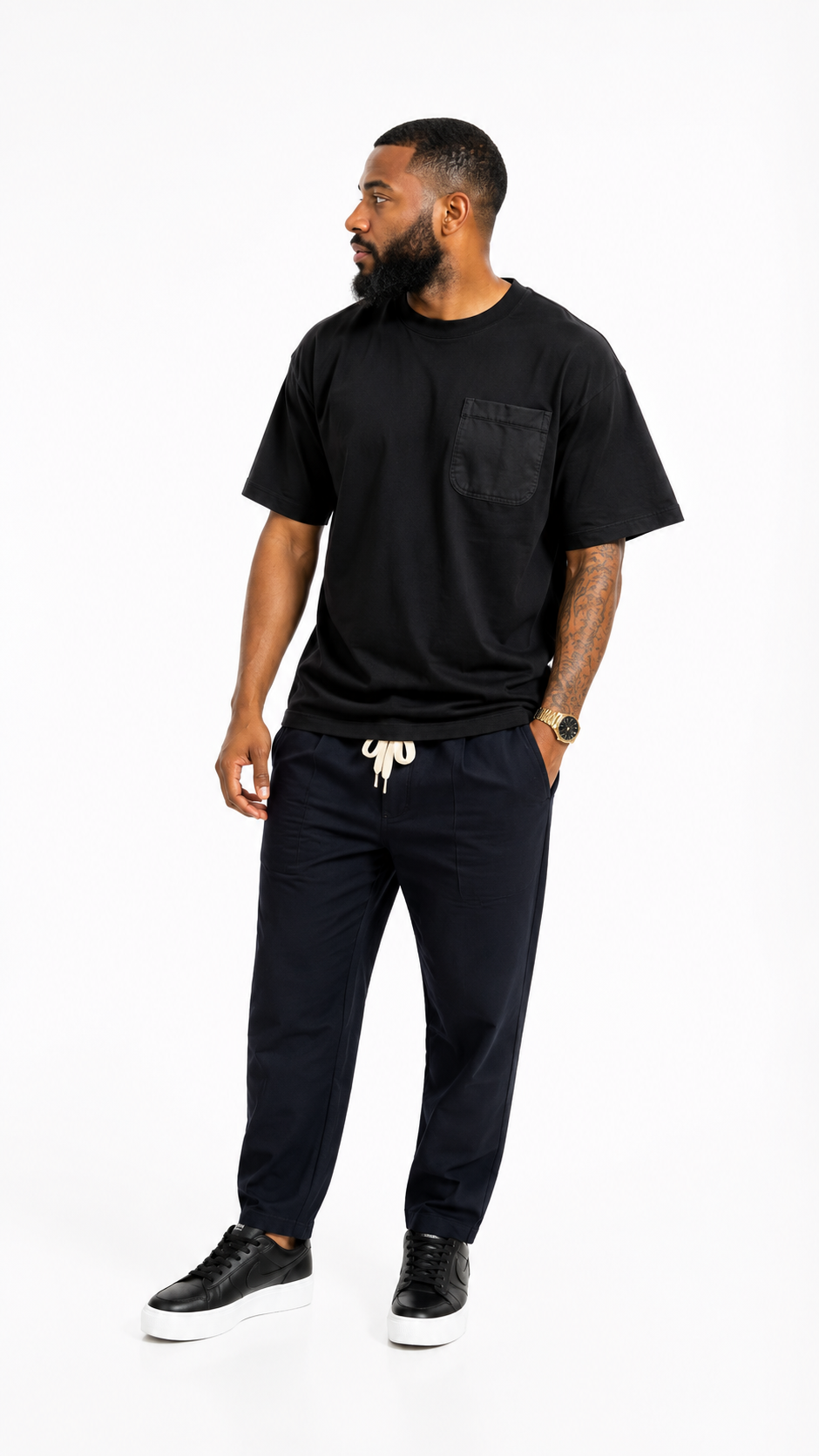 Ensemble Plus Eighteen - T-shirt Poche - Jogging Noir