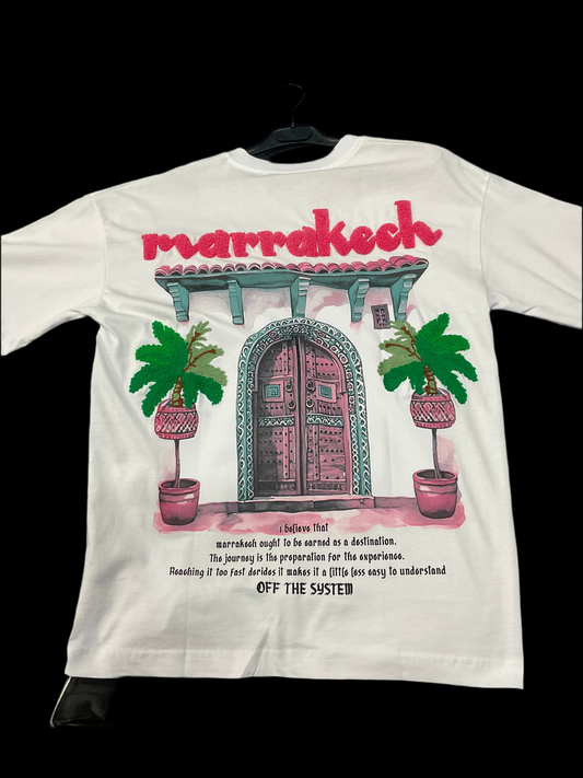 T-shirt Marrakech I believe that - blanc rose