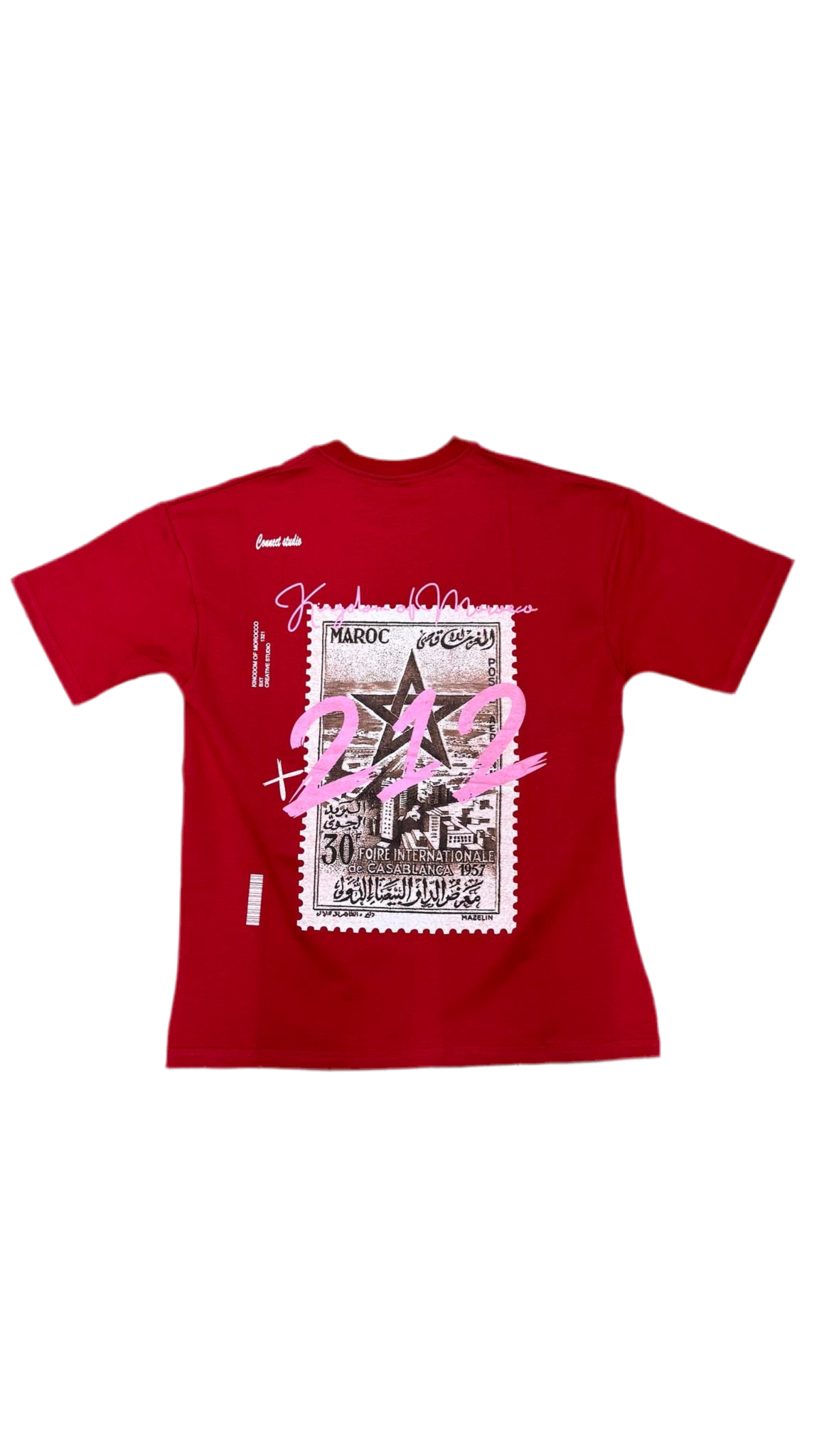 T-SHIRT - KINGDOM OF MORROCO - Timbre +212 - ROUGE