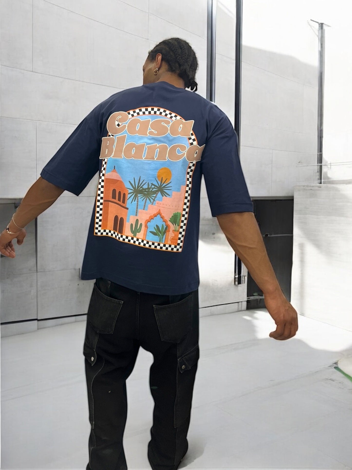 T-shirt CASABLANCA VICES CITY - bleu marine