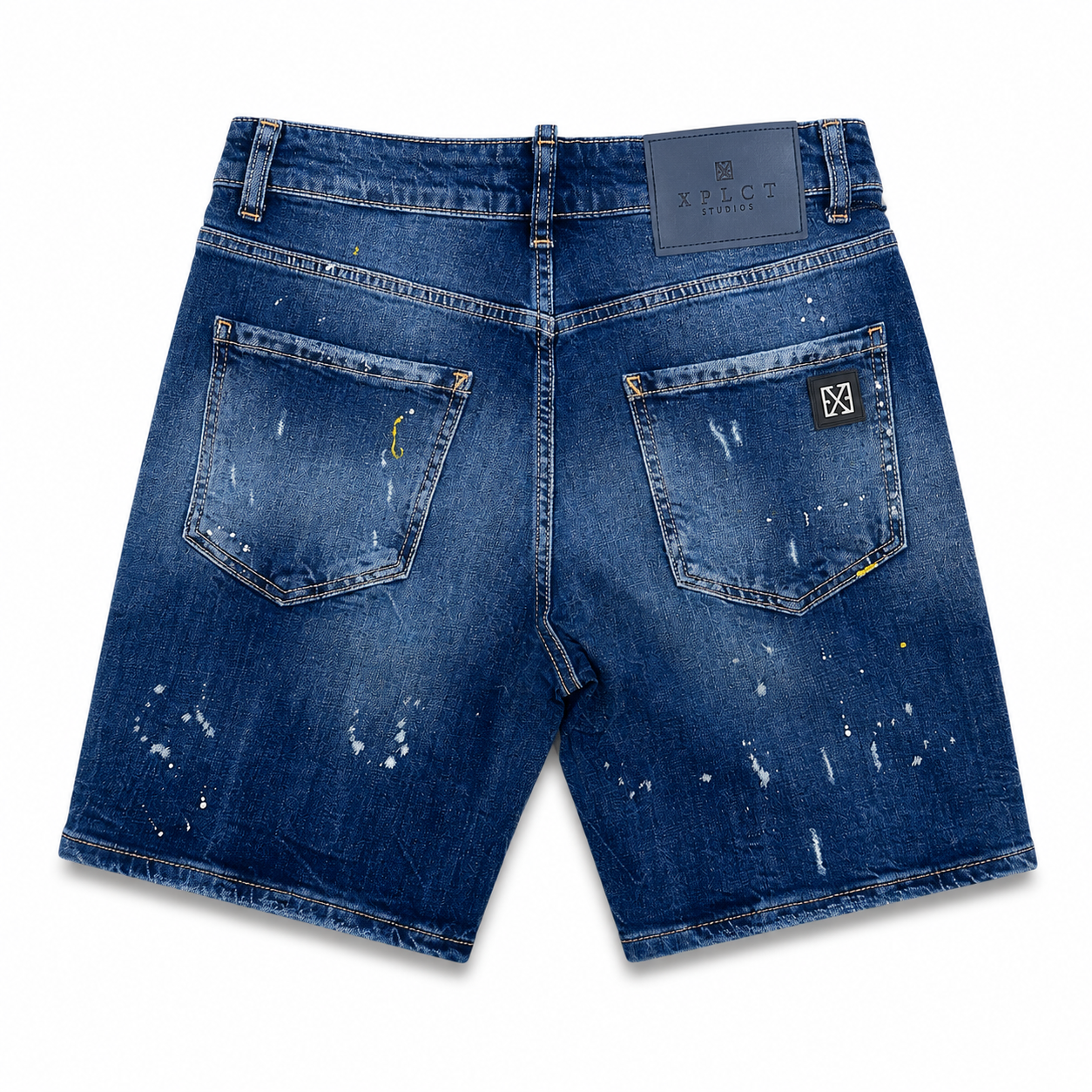 Short Jean Bleu Travis XPLCT Studios Effet Peinture Premium Homme