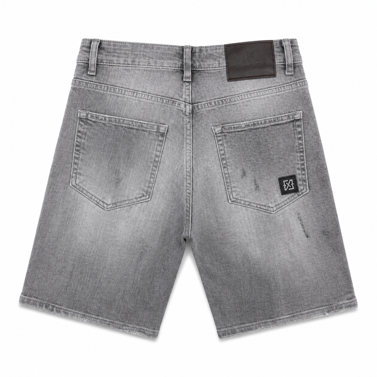 Short Jean Gris XPLCT Studios Micro Destroy – Short Streetwear Homme Premium
