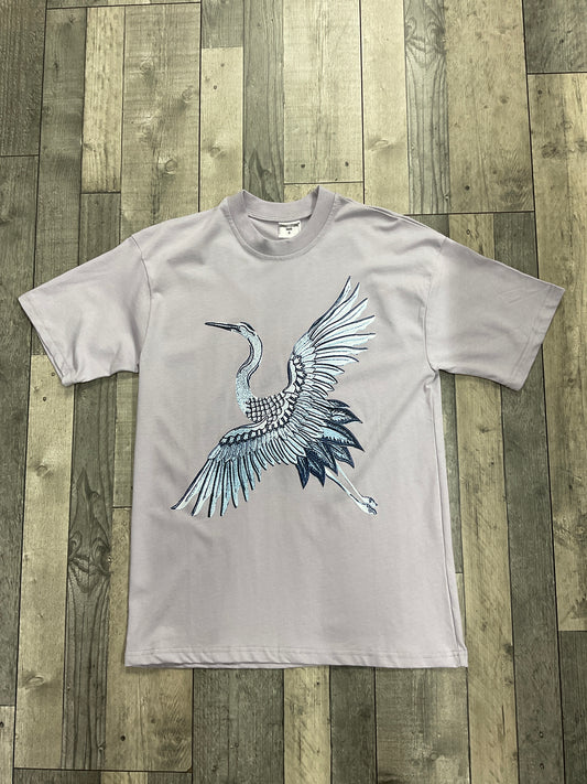 T-shirt Grue BLEU - gris clair