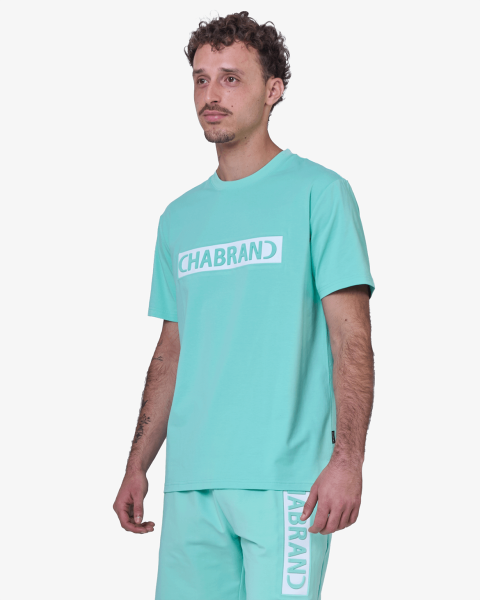 T-shirt Chabrand Logo Encadré - Bleu Blanc