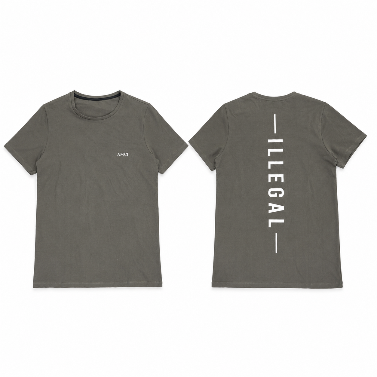 T-Shirt AMCI ILLÉGAL KAKI– Coupe Premium Coton Doux Unisexe