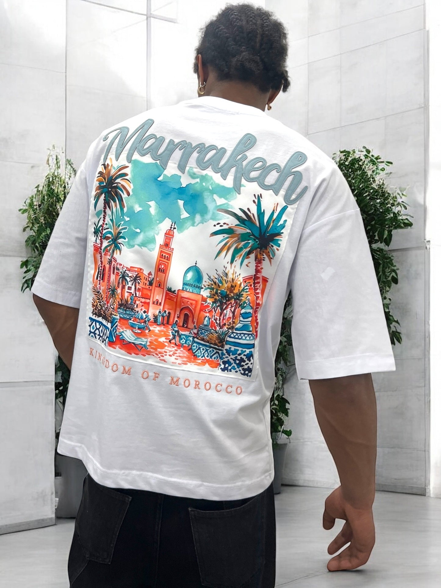 T-shirt MARRAKESH KINGDOM OF MOROCCO  - blanc