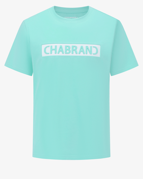 T-shirt Chabrand Logo Encadré - Bleu Blanc