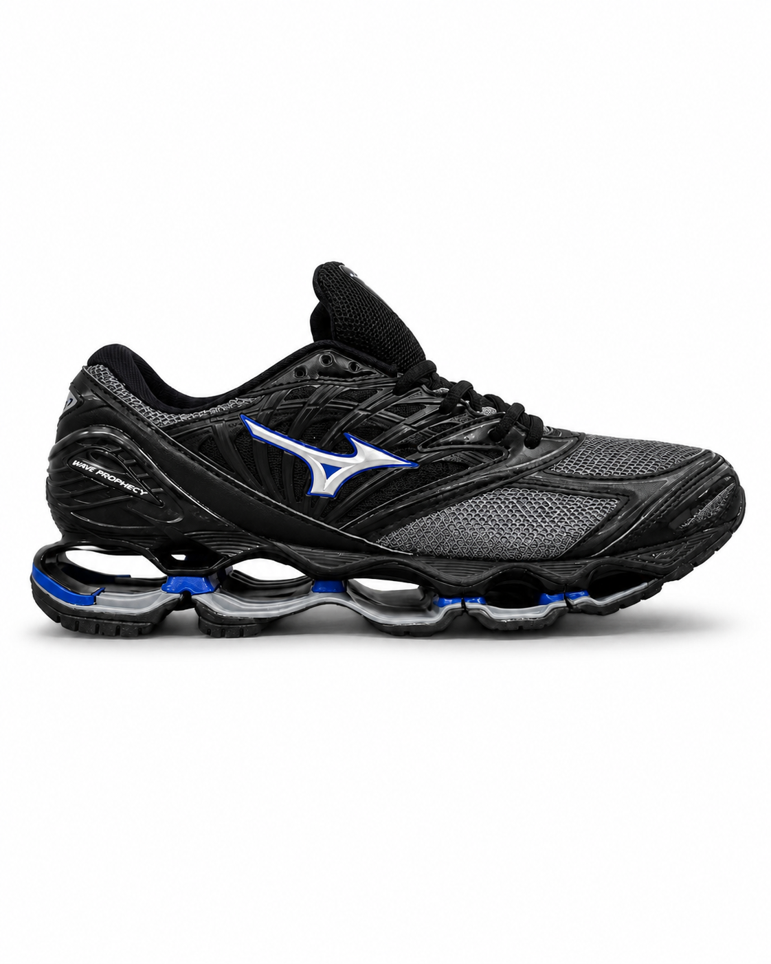 Mizuno Wave Prophecy LS Gris Fer / Bleu Royal / Noir Sable