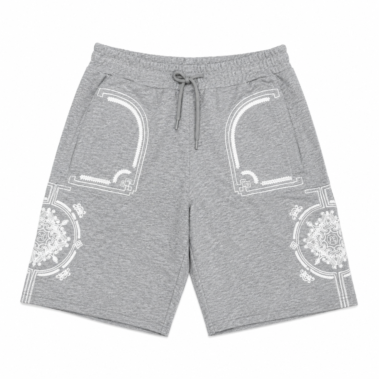 Ensemble Plus Eighteen Gris Chiné Brodé – T-shirt & Short Premium