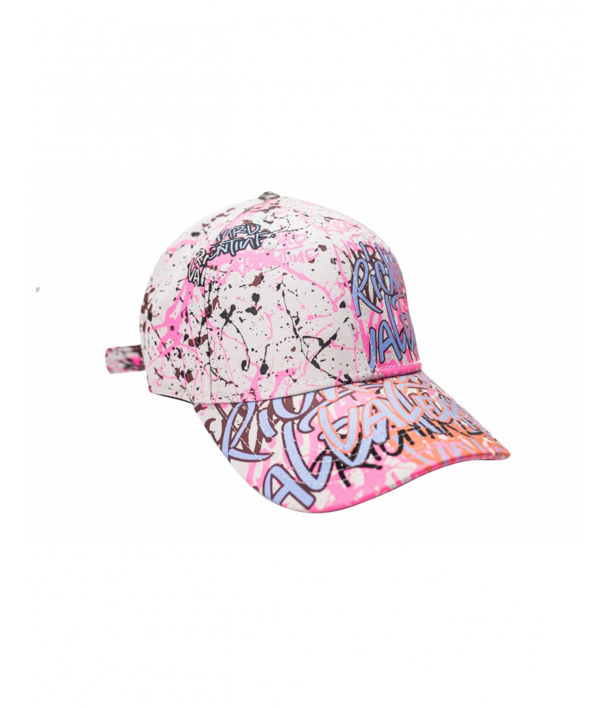 RICHARD VALENTINE, CASQUETTE STREET, GRAFFITI GRIS  ROSE