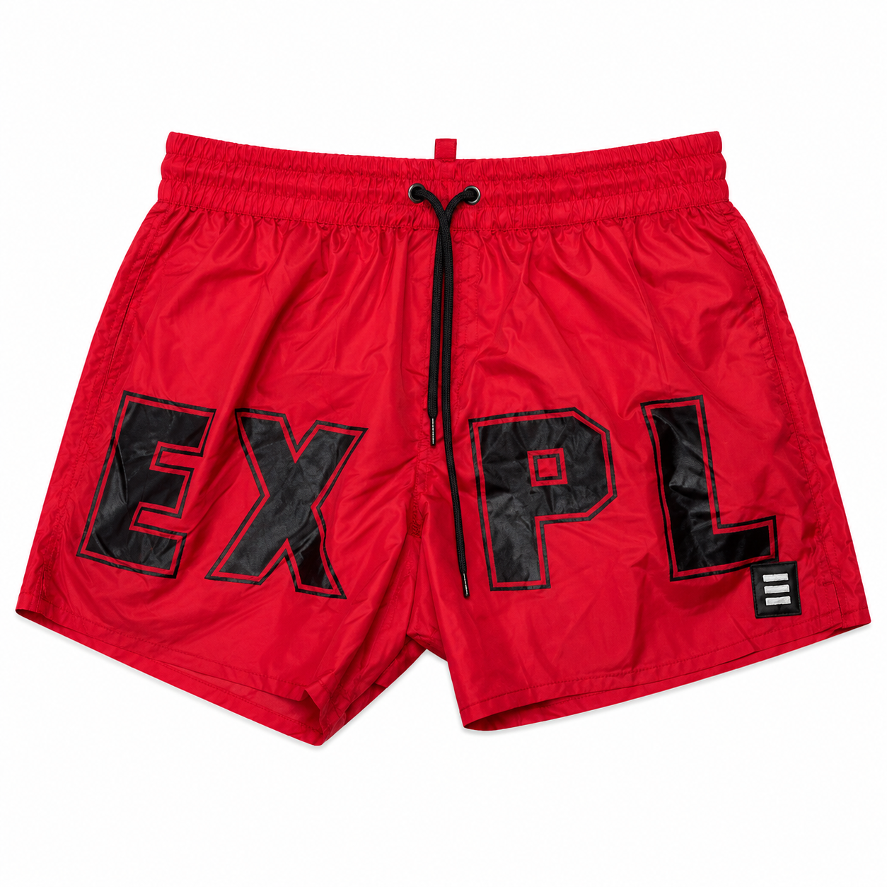 XPLCT STUDIOS Swim Short Logo Rouge – Short de Bain Premium Homme
