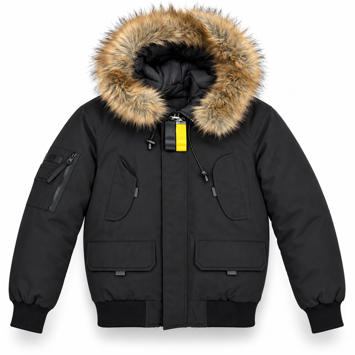 OCTA Bomber Arctic à Capuche Fourrure – Noir