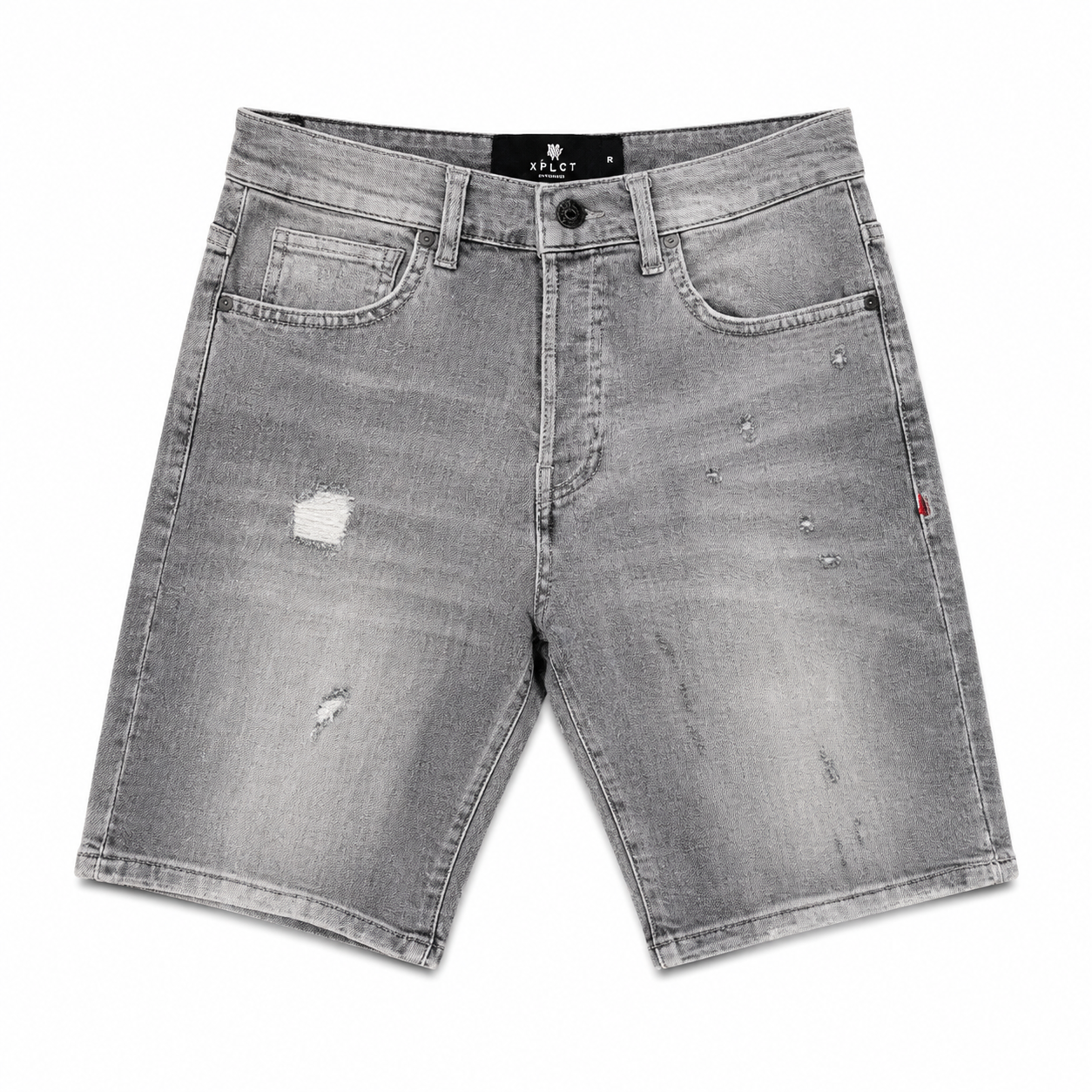 Short Jean Gris XPLCT Studios Micro Destroy – Short Streetwear Homme Premium