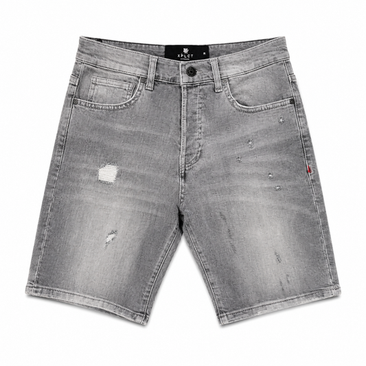 Short Jean Gris XPLCT Studios Micro Destroy – Short Streetwear Homme Premium