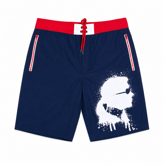 Short de Bain Karl Lagerfeld Long Boardshort Navy Red Homme