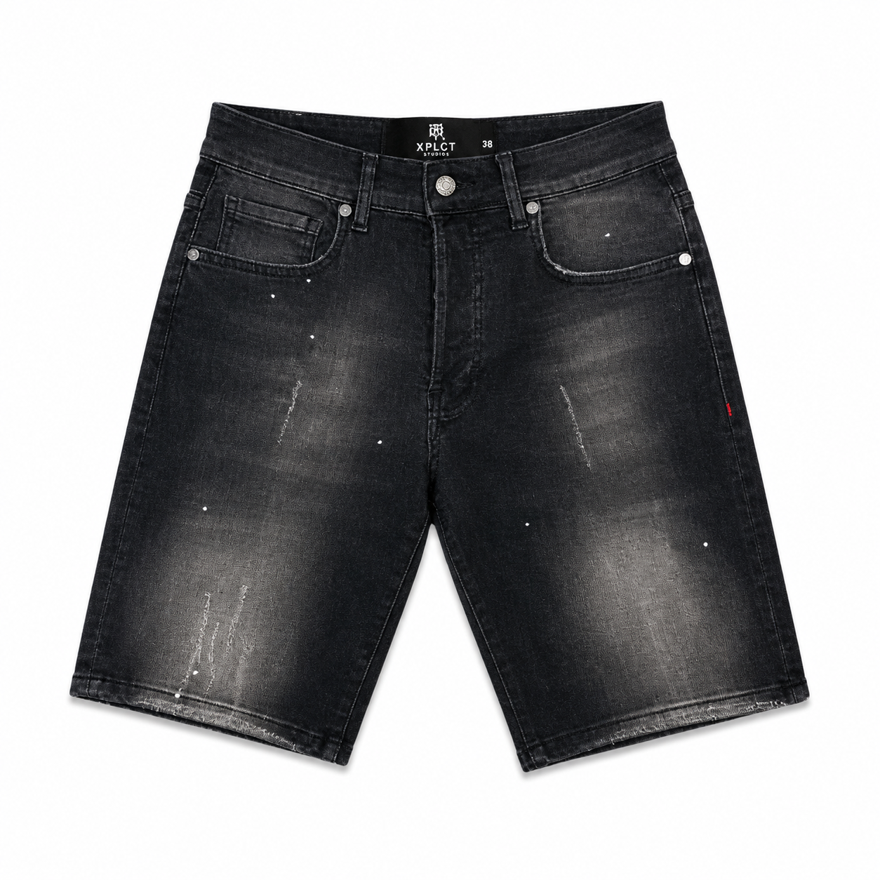 Short Jean Noir Délavé XPLCT Studios – Short Homme Streetwear Premium