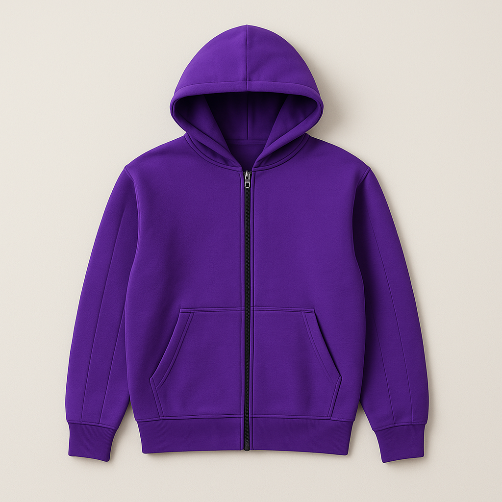 Veste à Capuche Zippée Violet Unisexe – Confort & Style Urbain