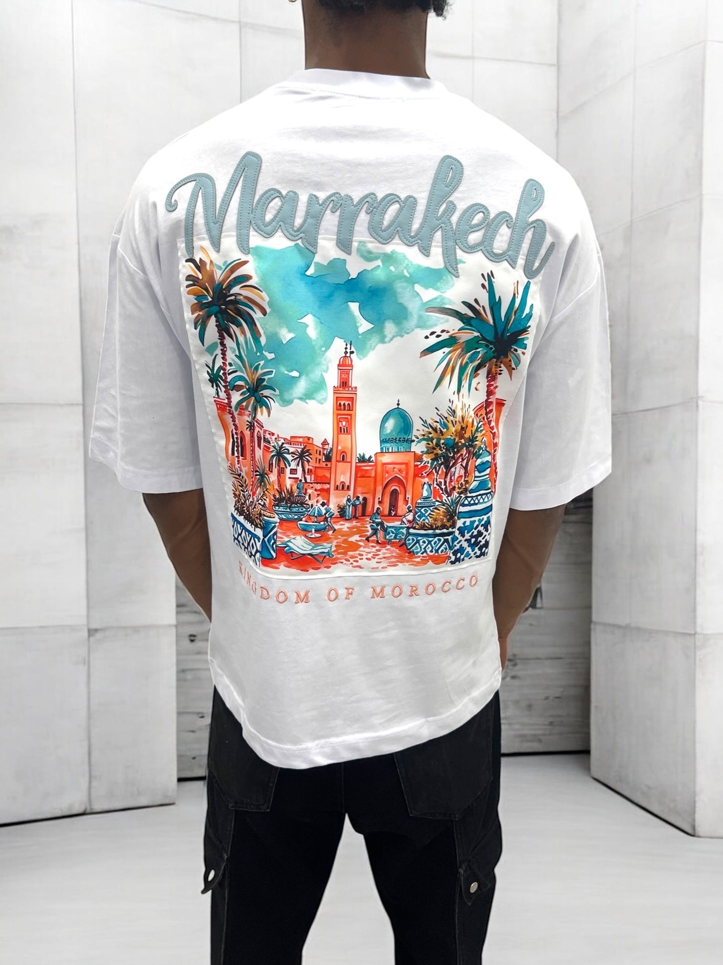 T-shirt MARRAKESH KINGDOM OF MOROCCO  - blanc