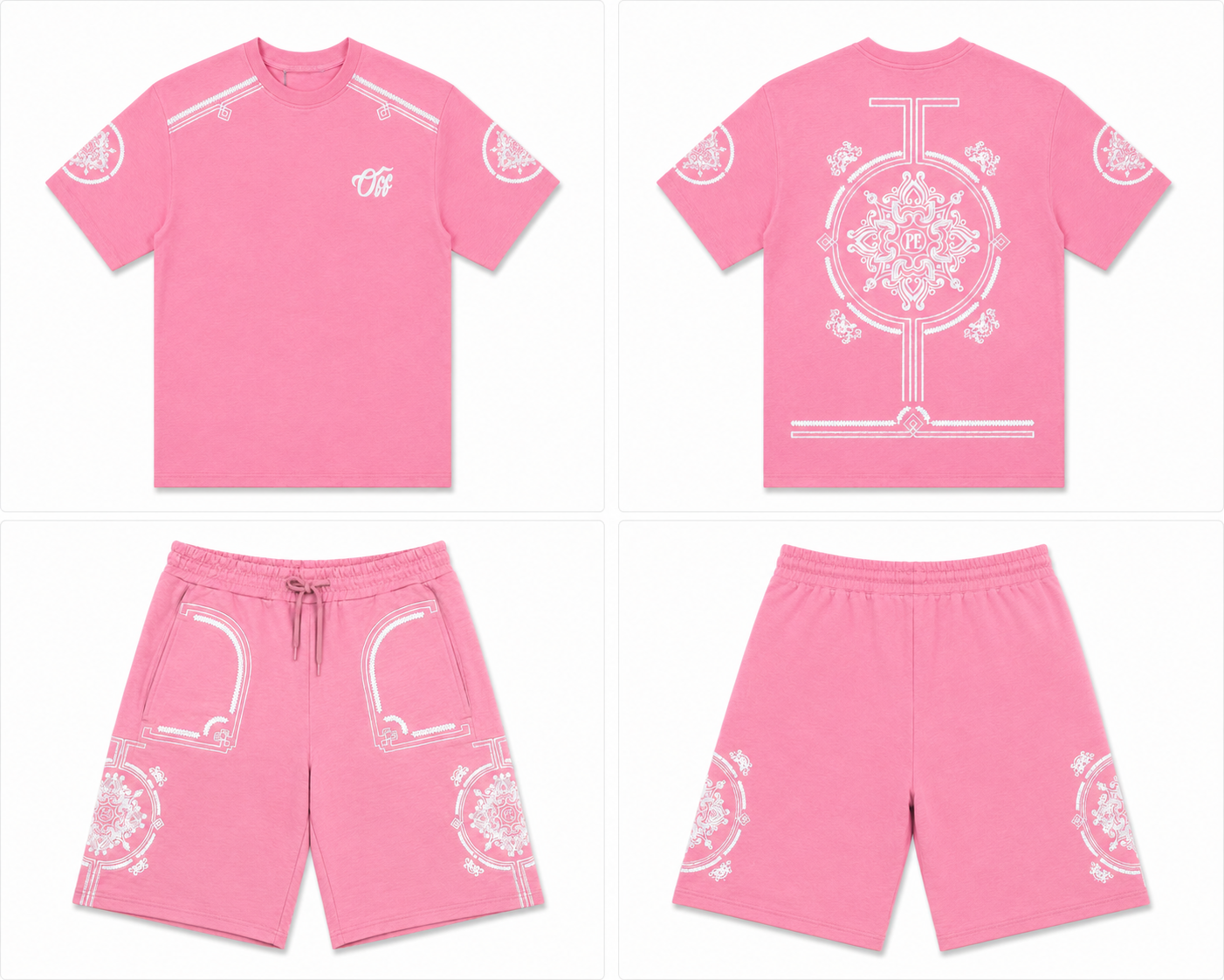 Ensemble Plus Eighteen Rose Brodé – T-shirt & Short Premium