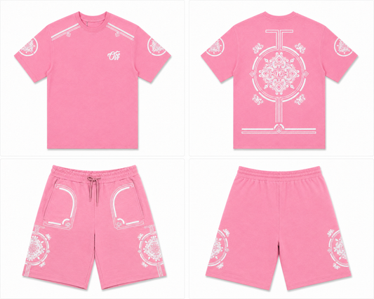 Ensemble Plus Eighteen Rose Brodé – T-shirt & Short Premium