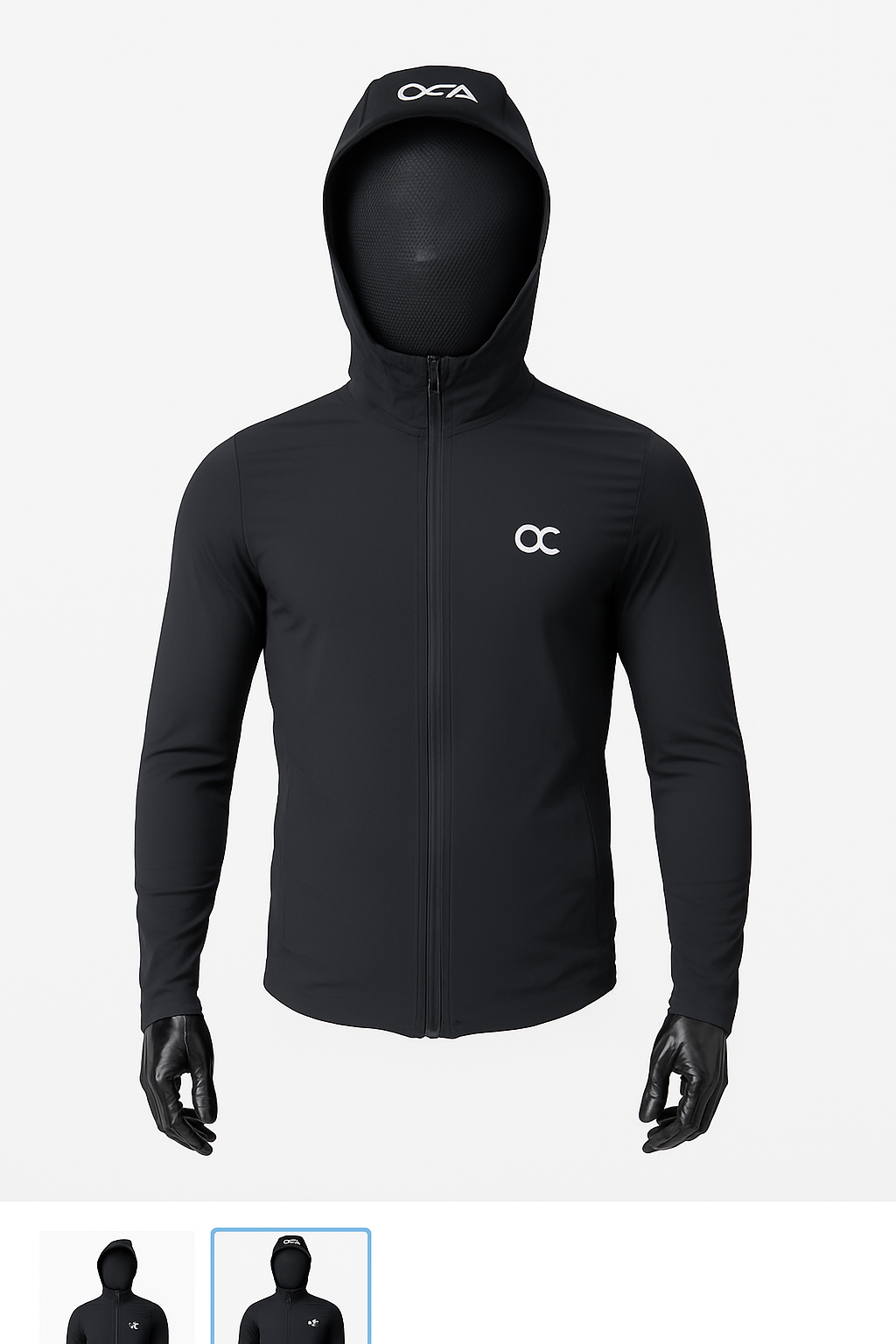 Haut technique Octa noir,  Bali  – Cagoule intégrée