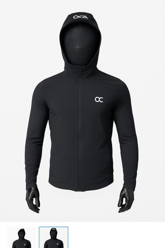 Haut technique Octa noir,  Bali  – Cagoule intégrée