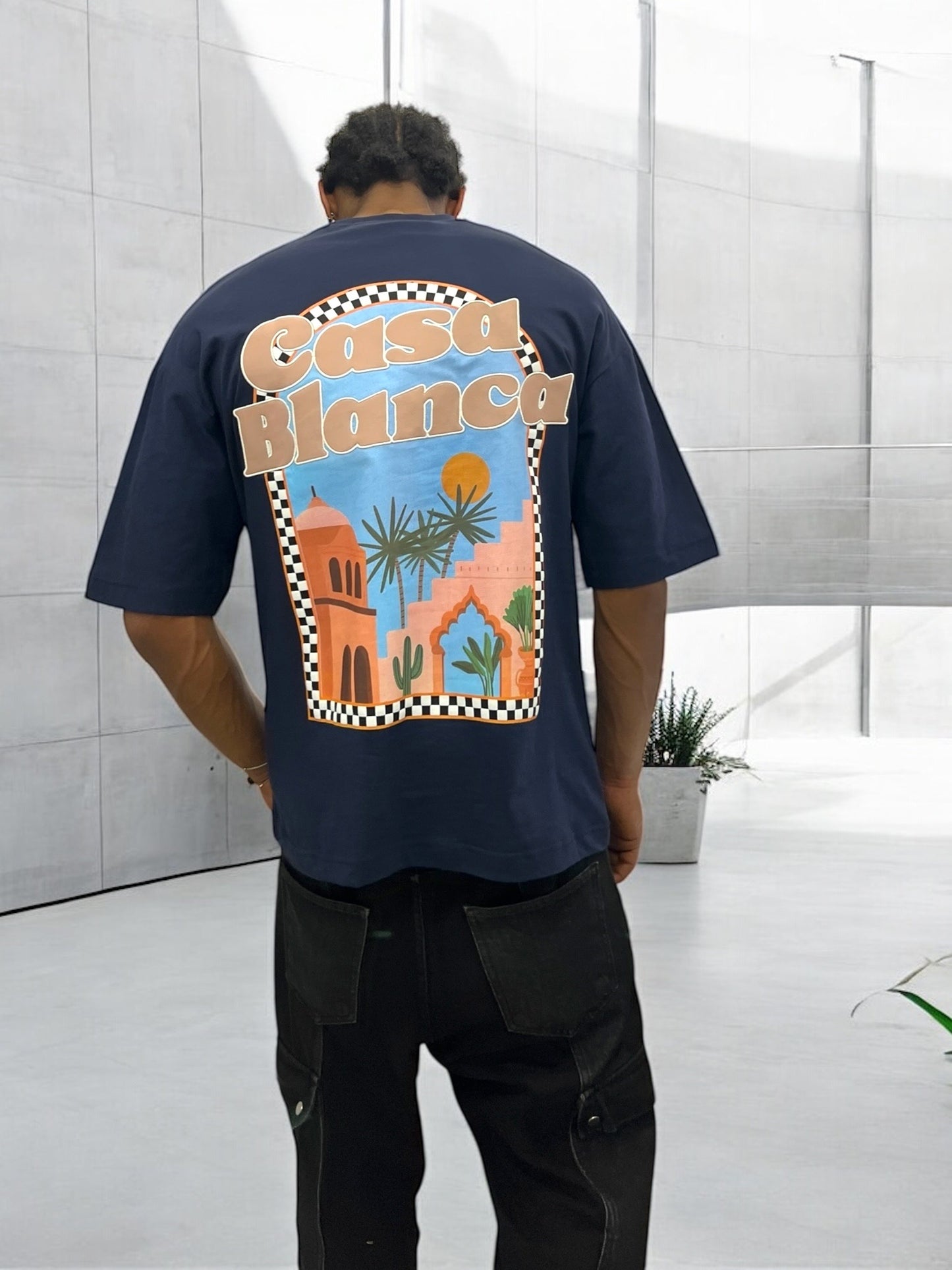 T-shirt CASABLANCA VICES CITY - bleu marine