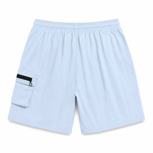 Short Cargo Technique UNTRACED Bleu Ciel – Nylon Léger Été Homme