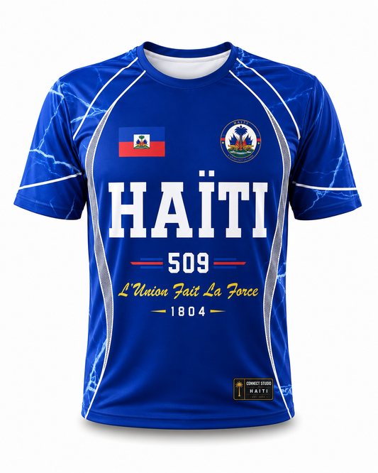 T-Shirt Haïti 509 Bleu Électrique – Connect Studio Paris Grenadiers Edition