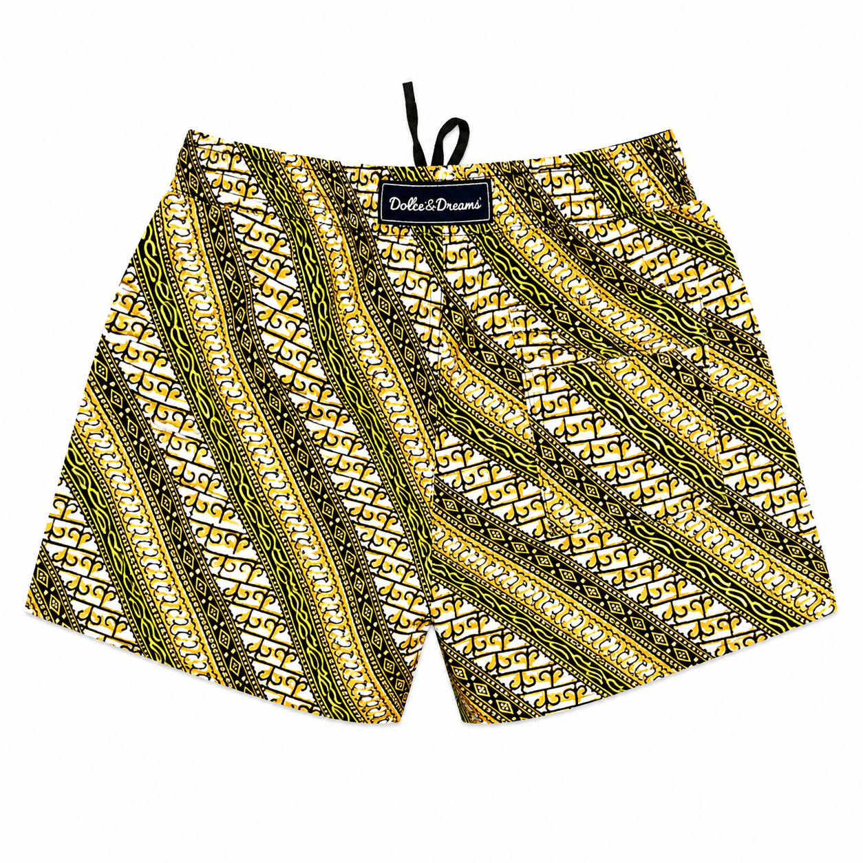 Dollars & Dreams Paris – Short de Bain Ethnic Prestige Gold & Black