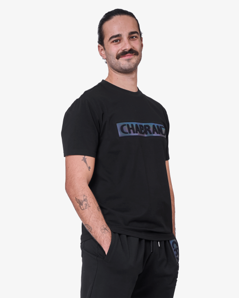 T-shirt Chabrand Logo Encadré - Noir Iridescent