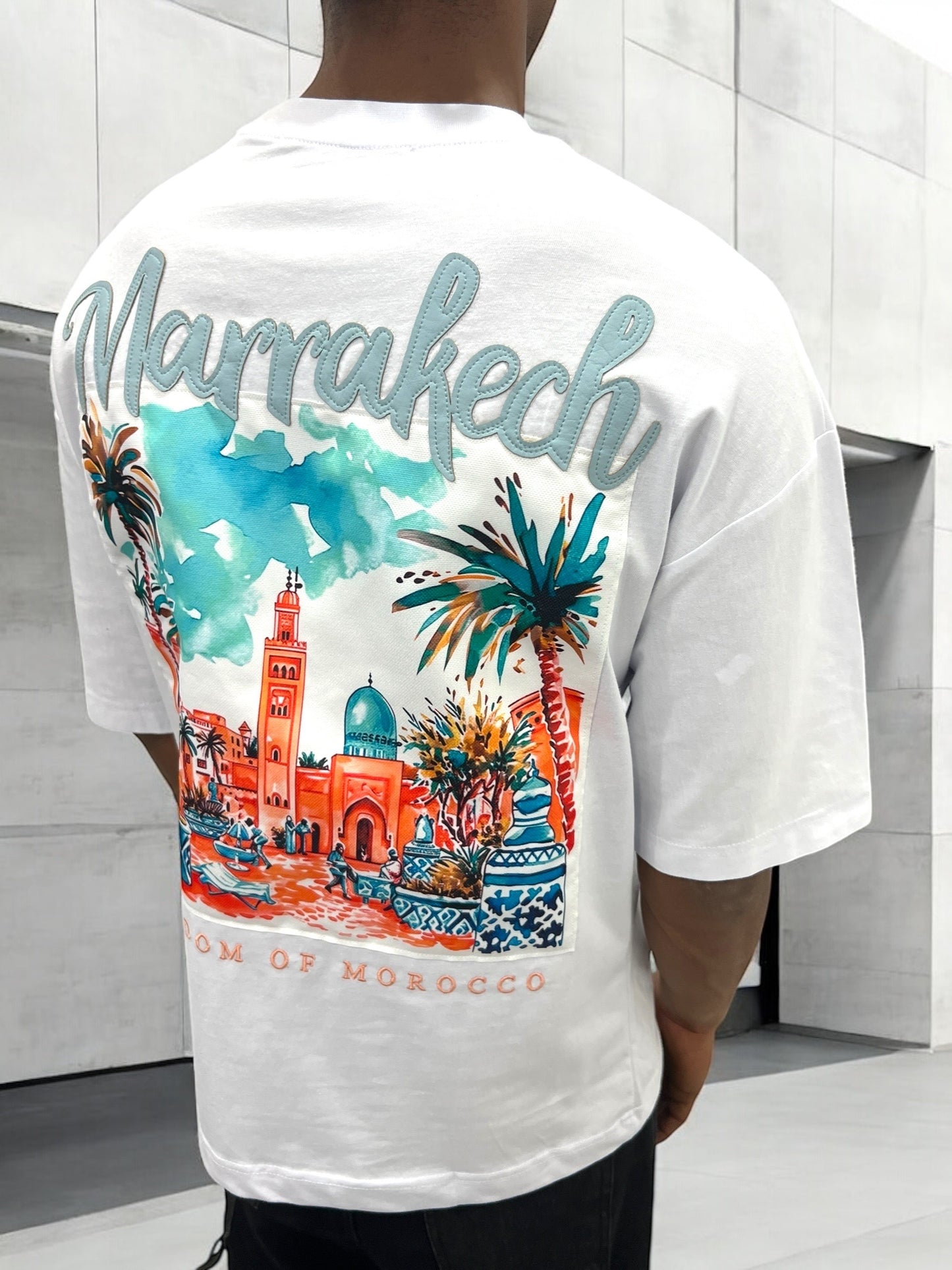 T-shirt MARRAKESH KINGDOM OF MOROCCO  - blanc