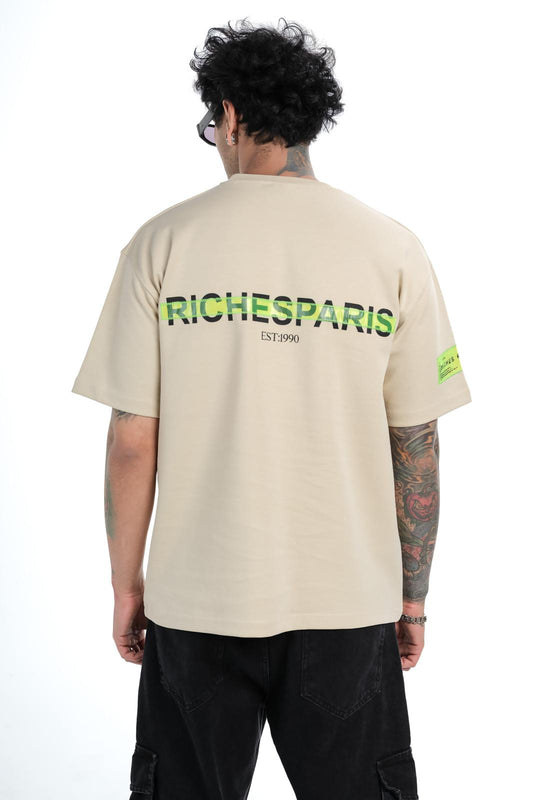 T-shirt Riches Paris Beige Réf: RCH-862 (Logo vert)
